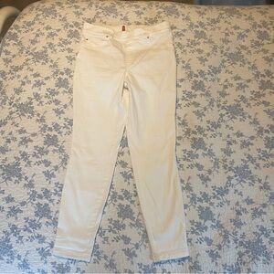 SPANX High-Rise Ankle White Skinny Pull On Jeans with Tummy Control Size Large